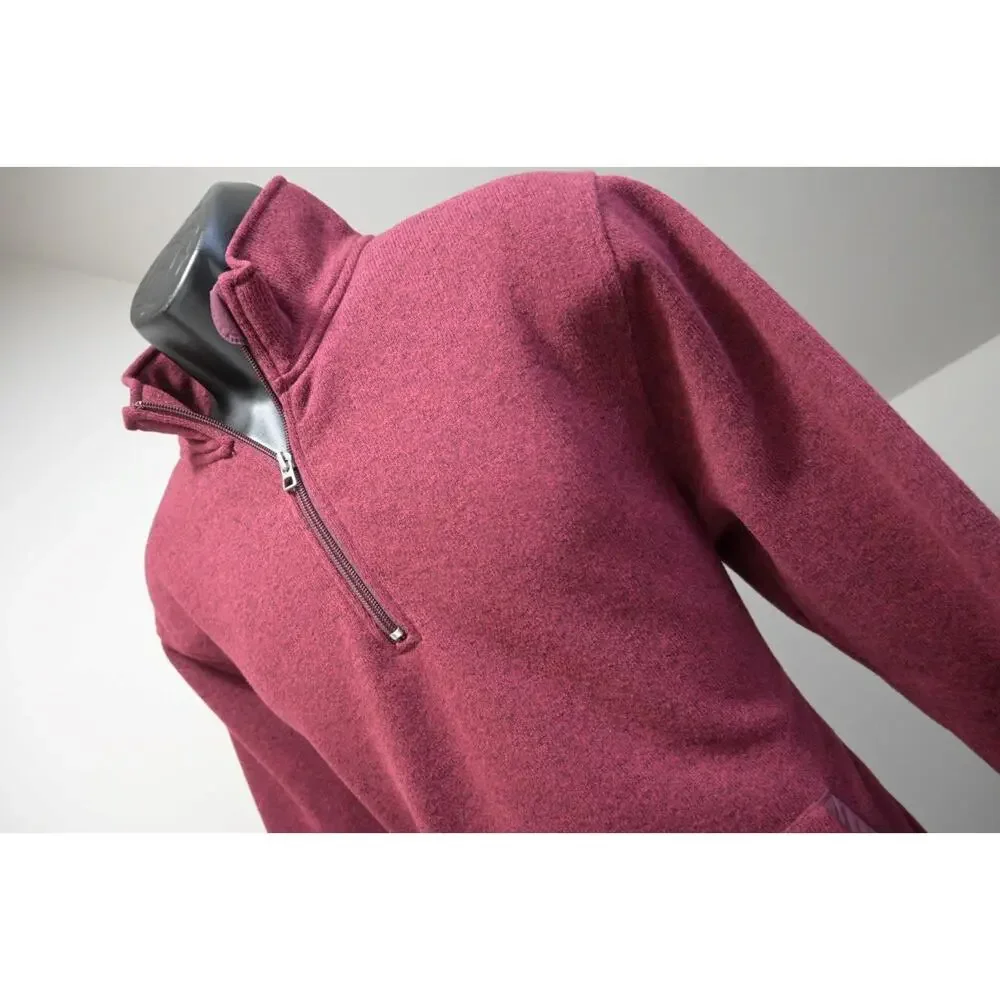 J Crew Mercantile‎ 1/4 Zip Fleece Sweater Burgundy Casual Prep Mens Size XL